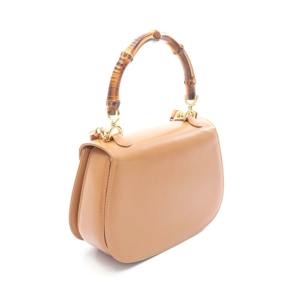 Gucci Leather Handbag Bamboo Brown - Picture 1 of 10